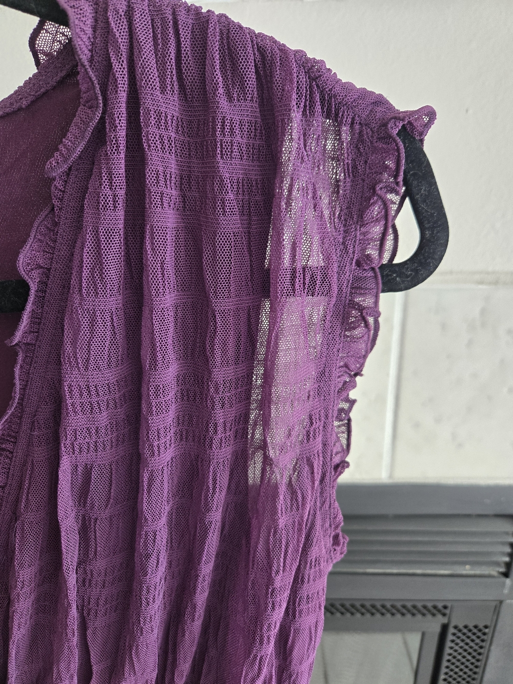 Max Studio Plum V-Neck Tiered Maxi Dress - Picture 3 of 5